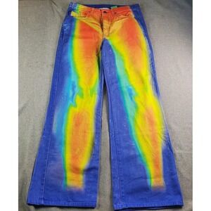 JADED LONDON X SYDNEY Heatmap Touch Me Tye Dye Rainbiw Jeans Size 30 Wide Leg